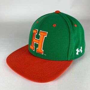 Hawaii Rainbows NCAA Retro Green Orange Under Armour Fitted Hat Mens Large